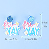 Word Friyay Acrylic Dangle Stud Earrings FS-WG01C29-02-1