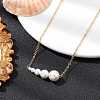 Shell Pearl Pendant Necklaces NJEW-TA00131-2