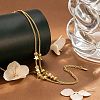 Brass Star Grooved Round Beaded 2-strand Bracelets for Women WGD7A06-01-2
