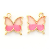 Light Gold Plated Alloy Enamel Pendants X-ENAM-R136-24B-2