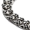 Retro Alloy Skull Curb Chains Bracelets for Women Men BJEW-L684-002AS-2