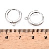 Anti-Tarnish Rhodium Plated 925 Sterling Silver Hoop Earring Findings STER-T007-114P-3