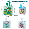 8Pcs 4 Styles Non-Woven Fabric Reusable Folding Gift Bags with Handle ABAG-GF0001-19C-2