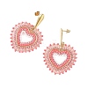 Glass Seed Bead Dangle Earrings EJEW-MZ00768-03-4