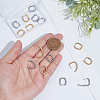 16Pcs 2 Colors Half Spiral Rectangle Brass Hoop Earrings for Women EJEW-UN0003-26-4