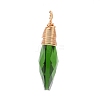 Faceted Glass Pendants PALLOY-JF00739-3