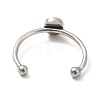304 Stainless Steel Cuff Ring Findings STAS-E044-04P-2
