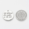 Tibetan Style Alloy Quote Pendants X-TIBE-Q085-06AS-LF-2