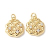 Brass Micro Pave Clear Cubic Zirconia Pendants LS-KK-Q031-05G-1