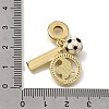 Brass Micro Pave Clear Cubic Zirconia and Enamel European Dangle Charms CU-CBAA556-13G-3