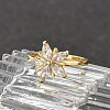 Rack Plating Brass Micro Pave Cubic Zirconia Finger Rings for Women RJEW-M027-01G-02-3