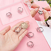 Unicraftale 6Pcs Heart 304 Stainless Steel Open Cuff Ring Findings STAS-UN0055-84-4