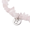 Natural Rose Quartz Stretch Bracelets BJEW-JB11147-02-3