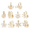 10Pcs 5 Styles Brass Micro Pave Cubic Zirconia Ear Cuff Findings KK-TA0003-23-3