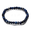 Natural Lapis Lazuli Cube Beads Stretch Bracelets for Men Women BJEW-JB12277-2