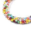 AB Color Plated Faceted Opaque Glass Beads Stretch Bracelets BJEW-S144-003D-22-2
