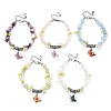 5Pcs Printed Alloy Butterfly Charm Bracelets BJEW-JB12404-2