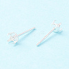 925 Sterling Silver Post Stud Earring Settings STER-P047-06A-S-3