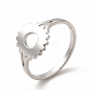 Non-Tarnish 304 Stainless Steel Sunflower Adjustable Ring for Women RJEW-B027-17P-1