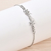Brass Pave Clear Cubic Zirconia Flower Link Bracelets KK-CBA6980-24P-3