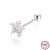 Anti-Tarnish Rhodium Plated 925 Sterling Silver Barbell Cartilage Earrings STER-I018-03P-5