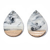 Transparent Resin & Walnut Wood Pendants X-RESI-T035-28-A01-2