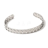 201 Stainless Steel Open Cuff Bangles for Women BJEW-Z162-01P-4