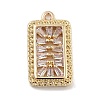 Brass with Clear Cubic Zirconia Pendants KK-Z061-21C-G-1