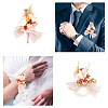 GOMAKERER 6Pcs 2 Styles Silk Cloth Imitation Rose Boutonniere & Wrist Corsage AJEW-GO0001-30-4