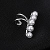 Anti-Tarnish Rhodium Plated 925 Sterling Silver Pearl Clip-on Earrings EJEW-BB72156-1