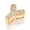 Brass Micro Pave Cubic Zirconia Charms KK-N254-217G-Y-2