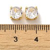 Brass with Single Clear Cubic Zirconia Beads X-KK-H461-09A-G-3