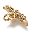 Brass Micro Pave Clear Cubic Zirconia Charms ZIRC-B002-53G-3