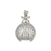 Brass Micro Pave Cubic Zirconia Pendants KK-P323-08P-1