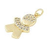 Rack Plating Brass Micro Pave Cubic Zirconia Pendants KK-H509-35G-01-2