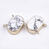 Electroplate Natural Howlite Pendants G-S344-34-2