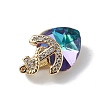 Real 18K Gold Plated Rack Plating Brass Micro Pave Clear Cubic Zirconia Pendants KK-C015-07G-03-2