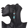 Tibetan Style Alloy Synthetic Turquoise Oval Dangle Earrings EJEW-JE06575-3-3