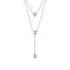 SHEGRACE Rhodium Plated 925 Sterling Silver Double Layered Necklace JN635A-1