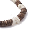 Natural Coconut & Magnesite Chip Beads Stretch Bracelets for Men Women BJEW-JB12457-01-4