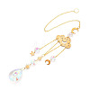 Faceted Glass Sun Catcher Pendant Decorations LS-AJEW-A037-12G-1