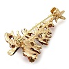 Christmas Alloy Colorful Rhinestone Brooches JEWB-U009-10G-2