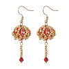 Transparent Electroplate Glass & Seed Glass Beads Dangle Earrings EJEW-MZ00714-02-3