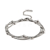 304 Stainless Steel Satellite Chains Triple Layer Multi-strand Bracelet for Women BJEW-M040-01P-1