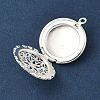 Flat Round Brass Hollow Locket Pendants KK-K414-11B-S-2