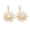 Brass Clear Cubic Zirconia Charms ZIRC-B010-15G-1