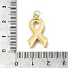 October Breast Cancer Pink Awareness Ribbon Brass Enamel Pendants LS-KK-S517-04F-G-3
