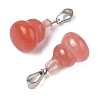 Cherry Quartz Glass Pendants G-B127-03P-16-3