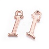 Rose Gold Plated Alloy Letter Pendants X-PALLOY-J718-01RG-I-1