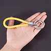 PU Leather Braided Woven Rope Keychain X-KEYC-WH0002-M-2